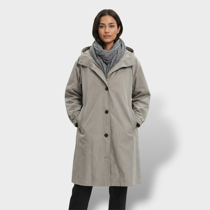 Gabardina Trench Impermeable Beige Mujer