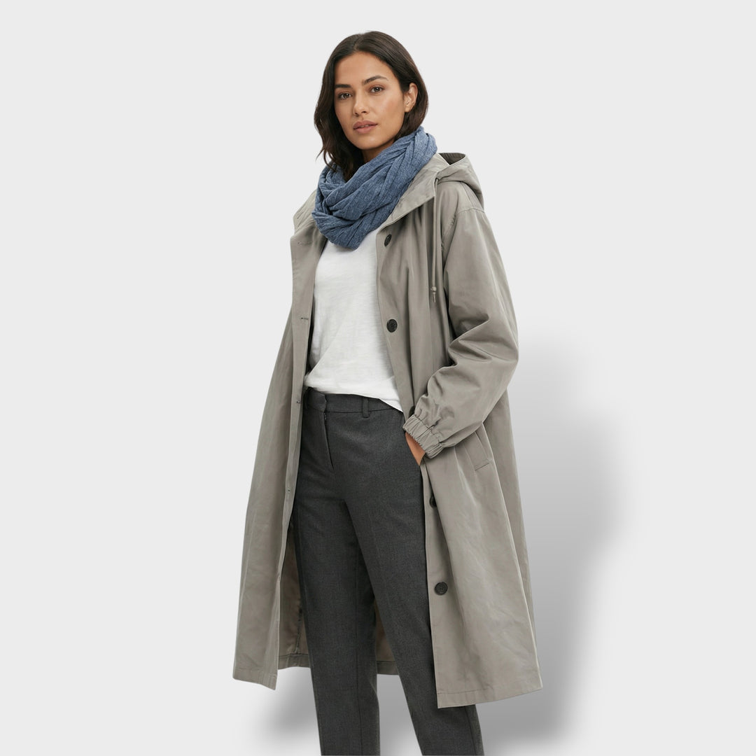 Gabardina Trench Impermeable Beige Mujer