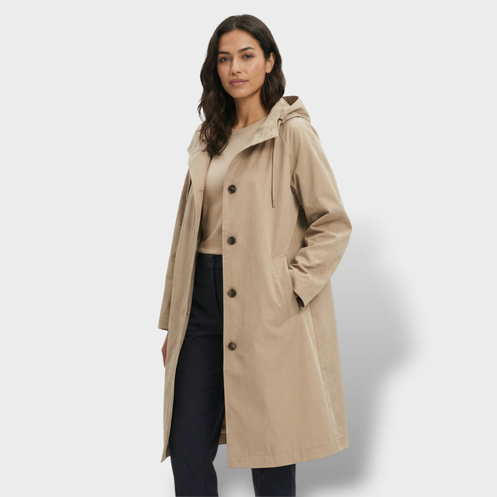 Gabardina Trench Impermeable Beige Mujer