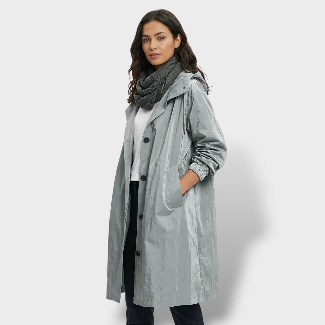 Gabardina Trench Impermeable Beige Mujer