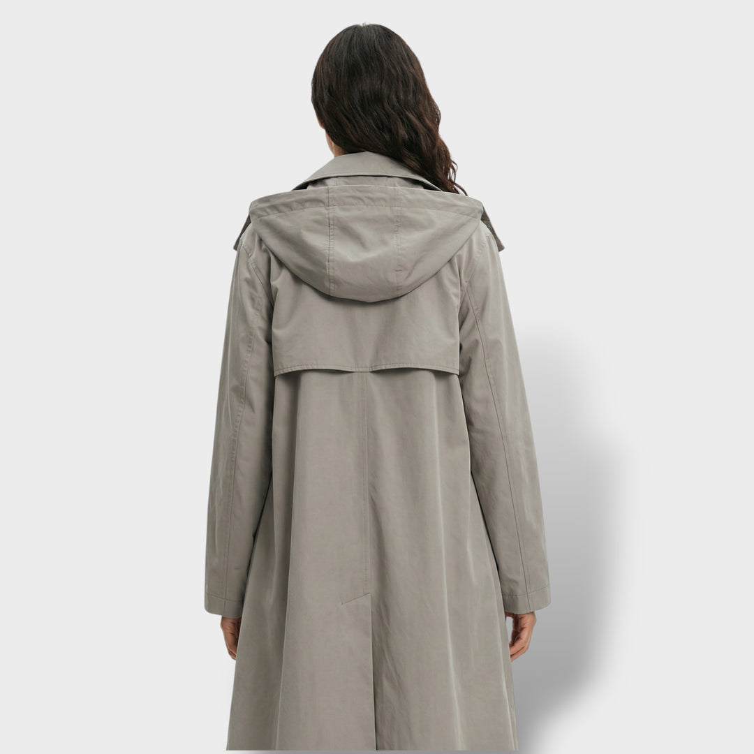 Gabardina Trench Impermeable Beige Mujer