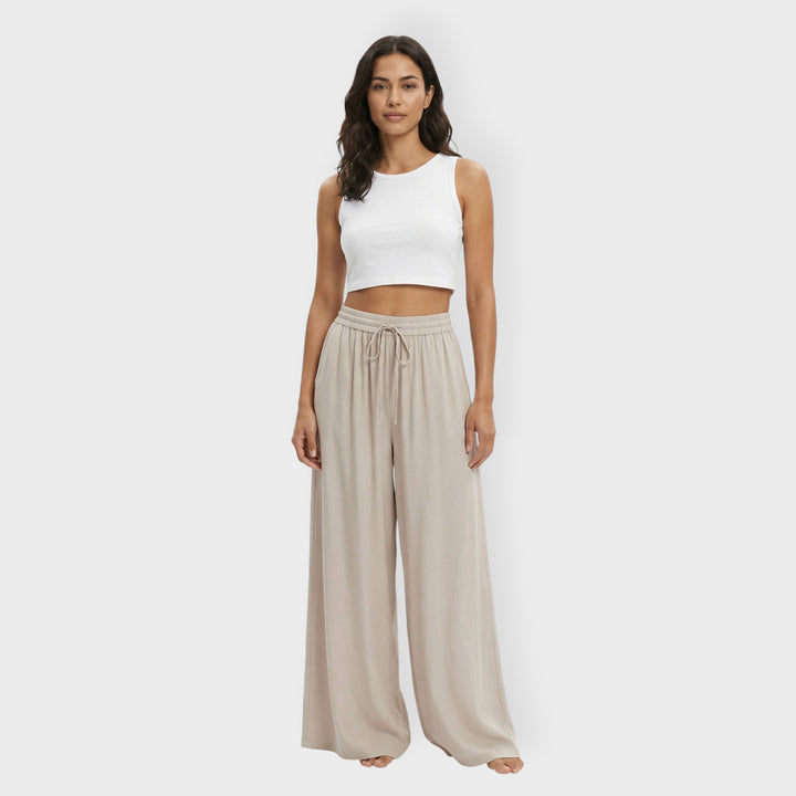 Pantalones Anchos Mujer Cintura Elástica