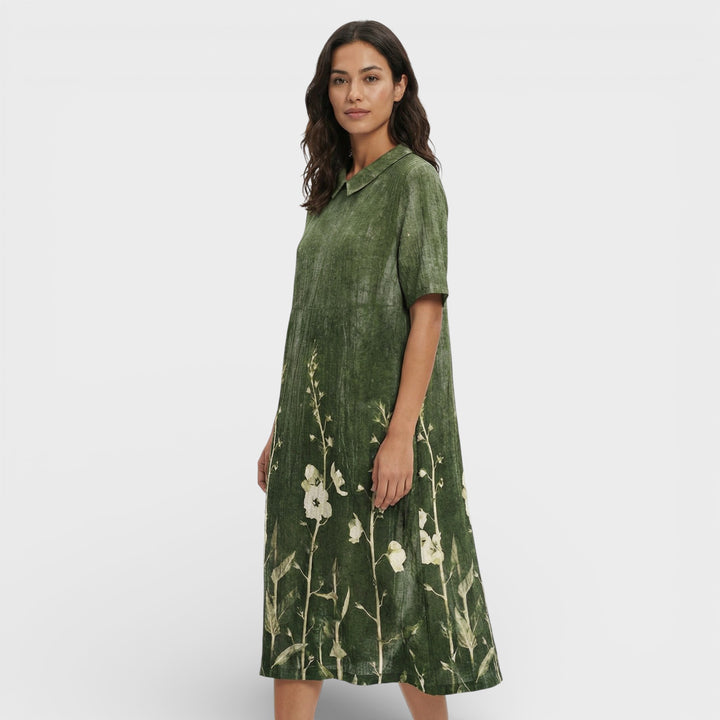 Vestido Floral Escote Pico Mujer