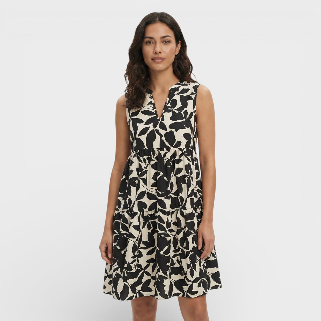 Vestido Estampado Escote Pico Mujer