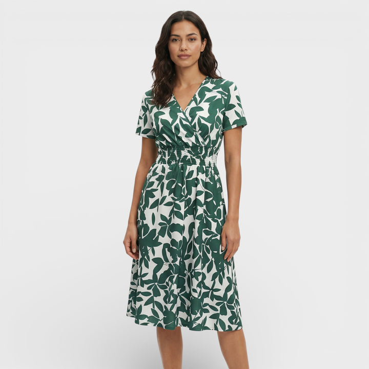 Vestido Estampado Escote Pico Mujer