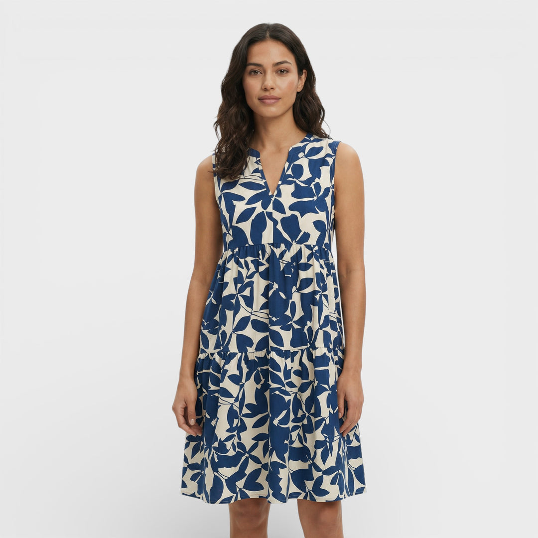 Vestido Estampado Escote Pico Mujer