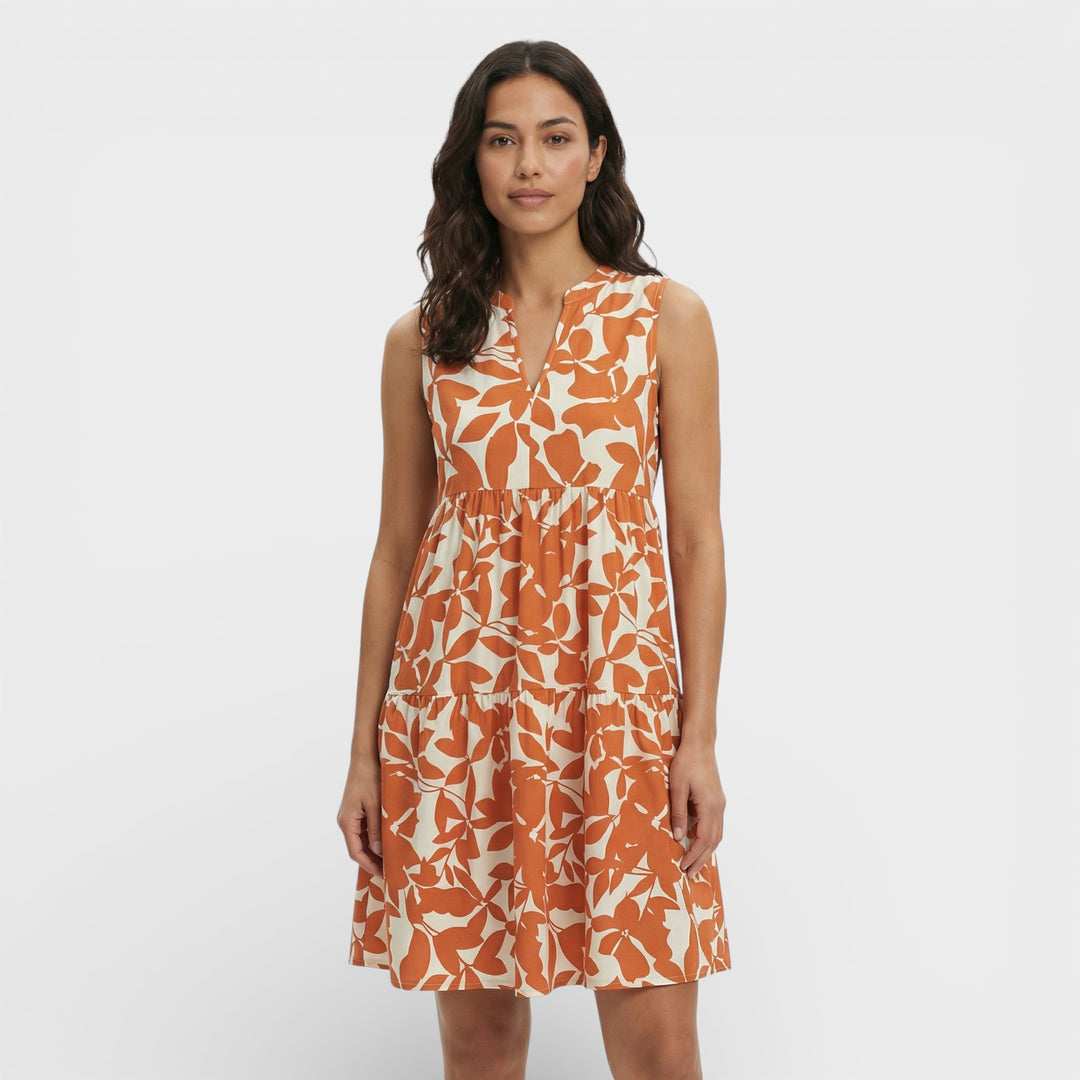 Vestido Estampado Escote Pico Mujer