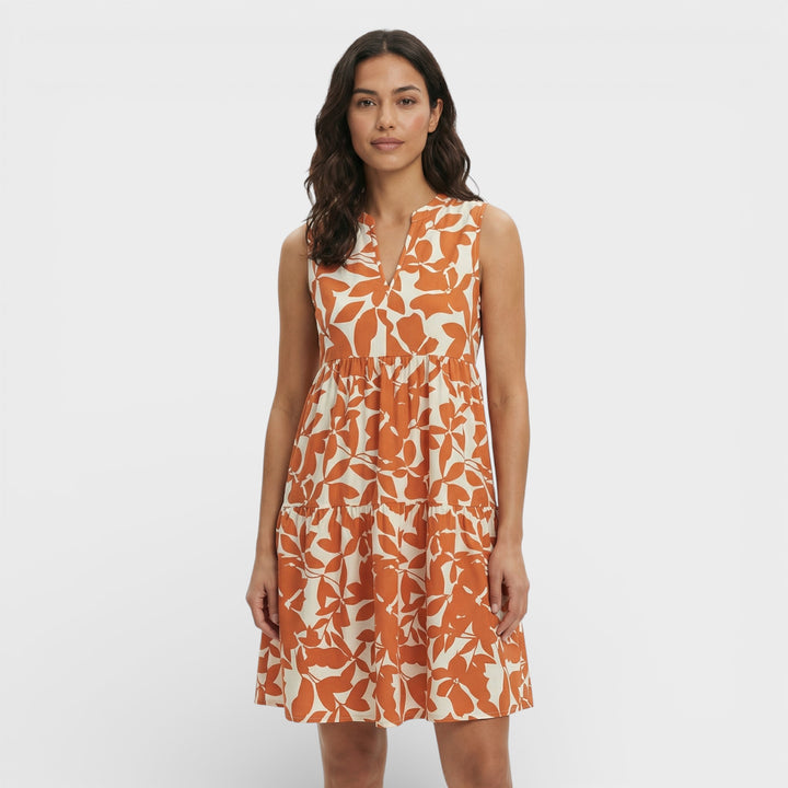 Vestido Estampado Escote Pico Mujer