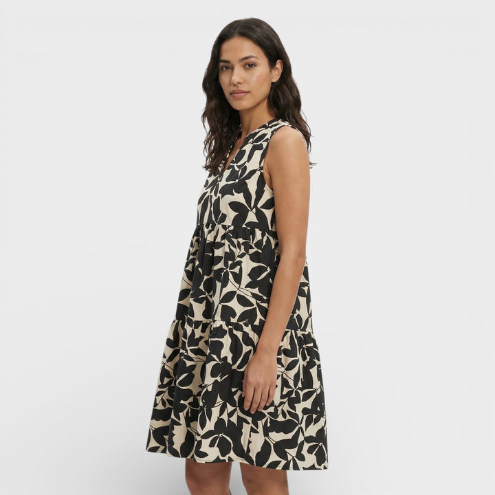 Vestido Estampado Escote Pico Mujer