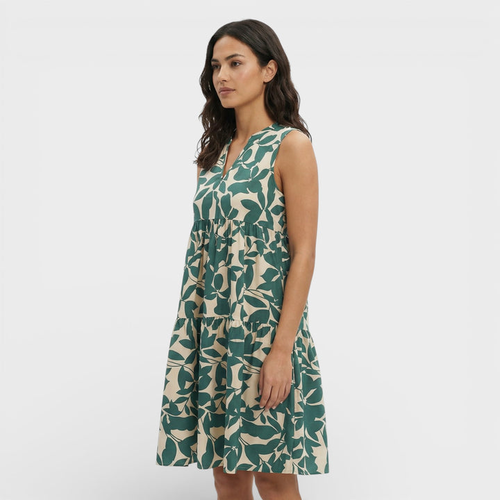 Vestido Estampado Escote Pico Mujer