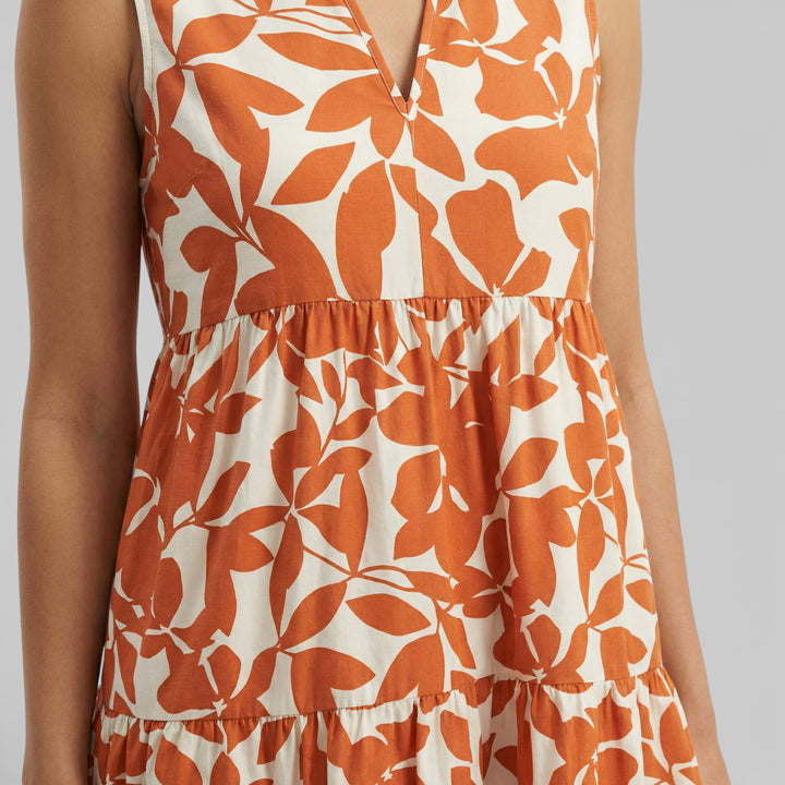 Vestido Estampado Escote Pico Mujer