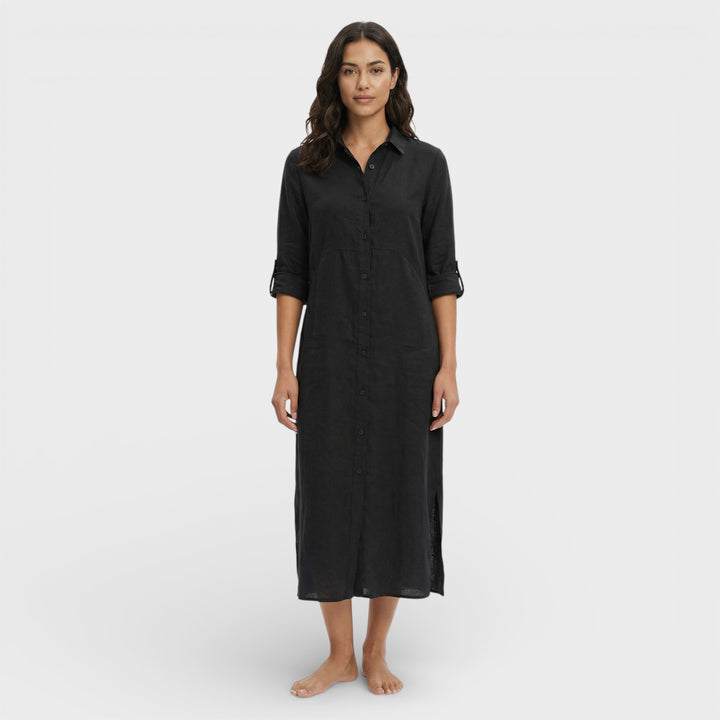 Vestido Maxi Camisero Holgado Mujer