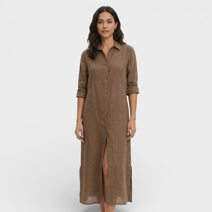 Vestido Maxi Camisero Holgado Mujer