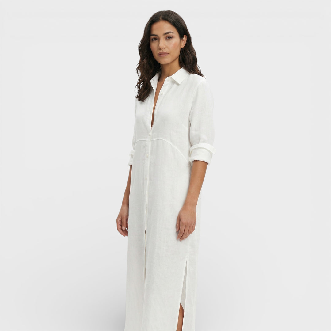 Vestido Maxi Camisero Holgado Mujer