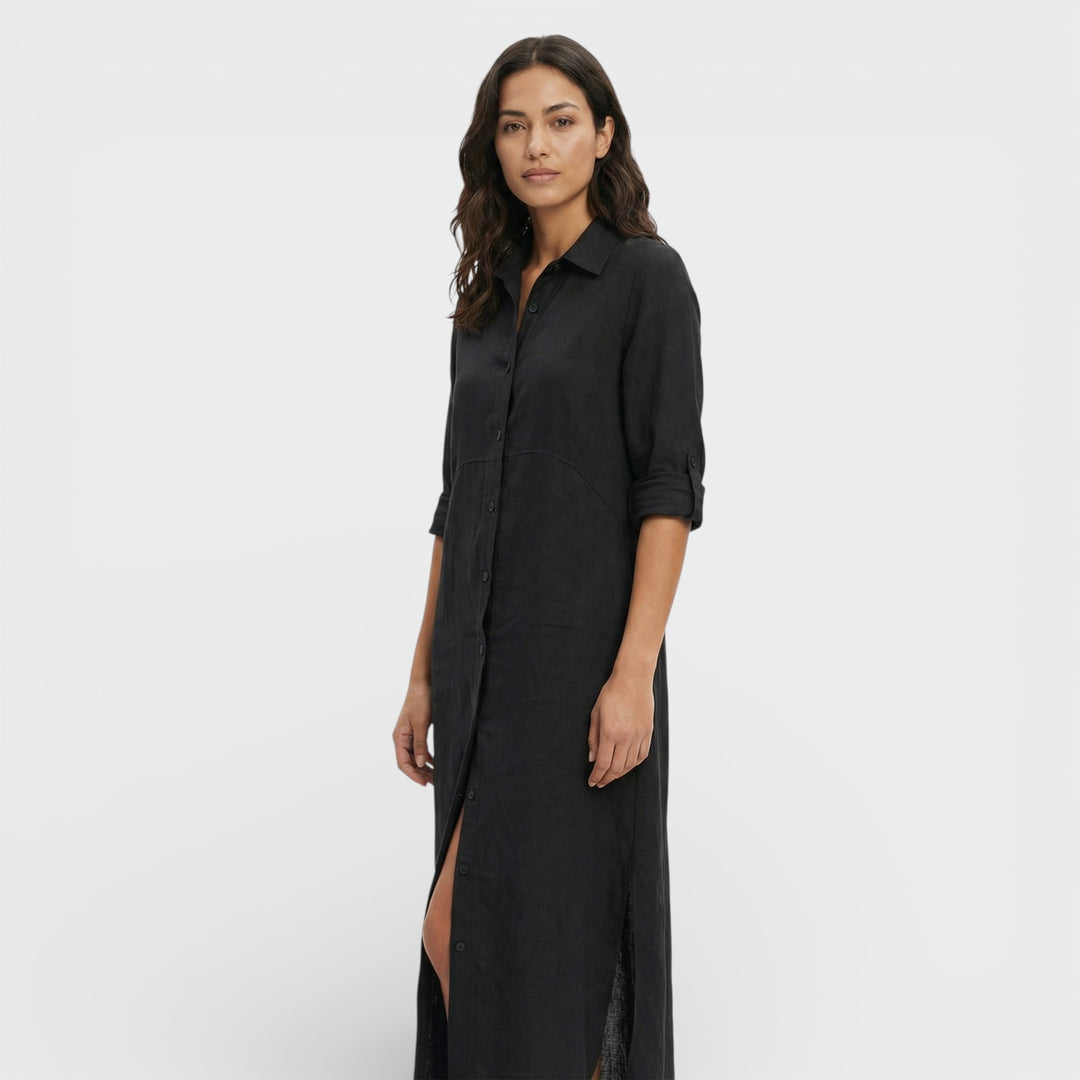 Vestido Maxi Camisero Holgado Mujer