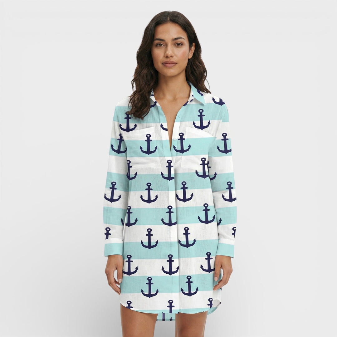 Vestido Camisero Largo Mujer Botones