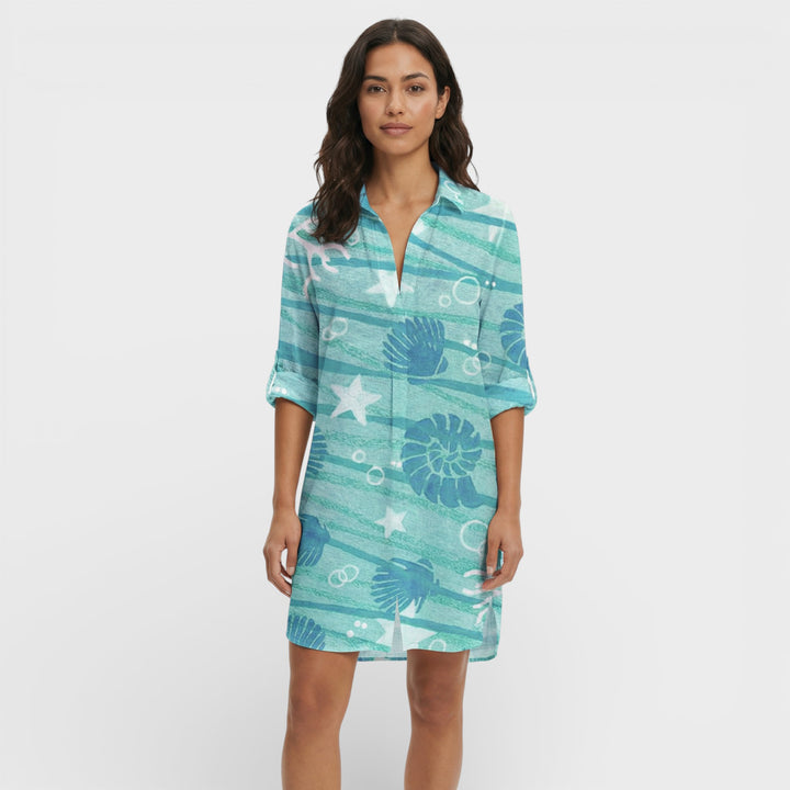 Vestido Camisero Largo Mujer Botones