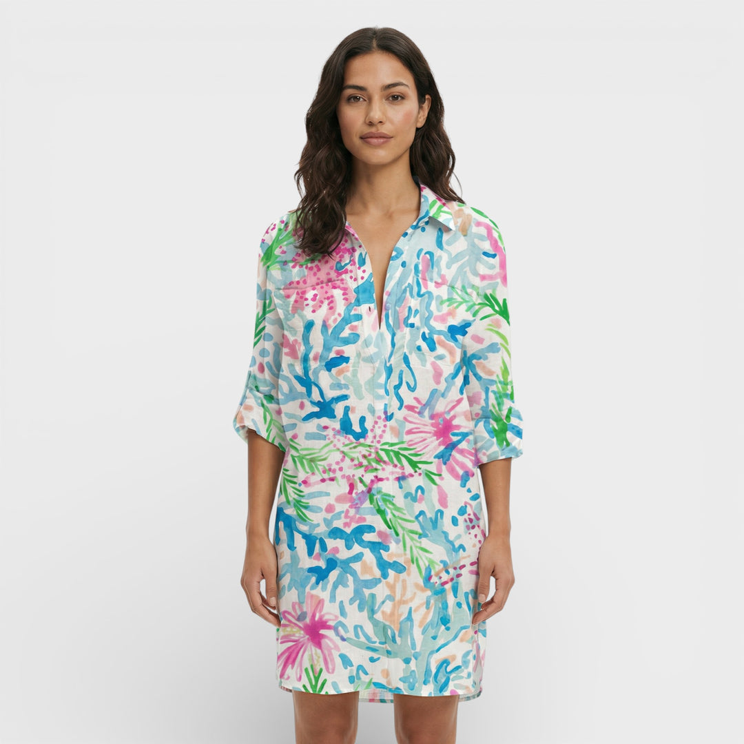 Vestido Camisero Largo Mujer Botones