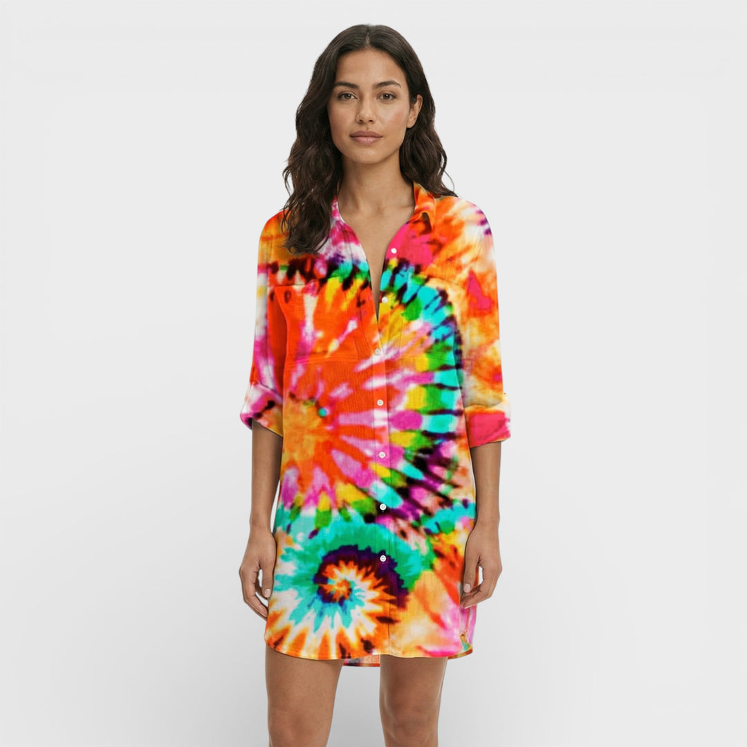 Vestido Camisero Largo Mujer Botones