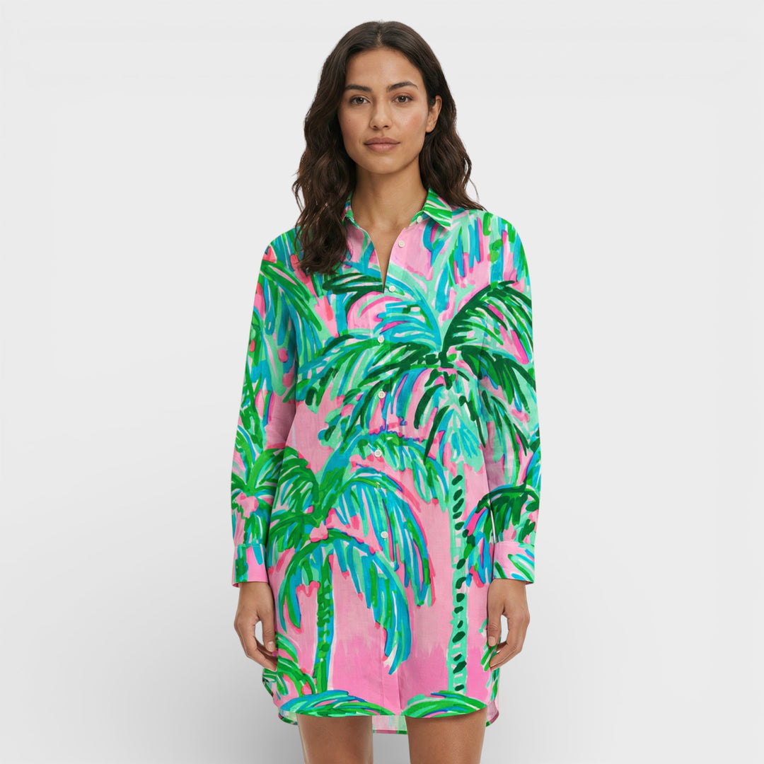 Vestido Camisero Largo Mujer Botones