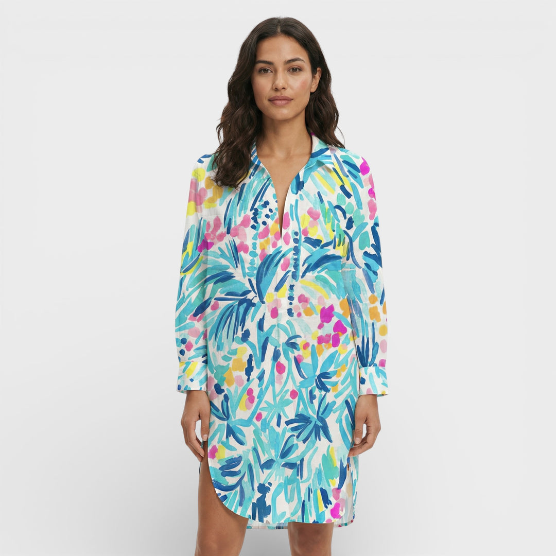 Vestido Camisero Largo Mujer Botones