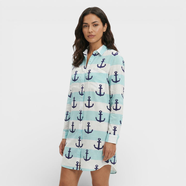 Vestido Camisero Largo Mujer Botones