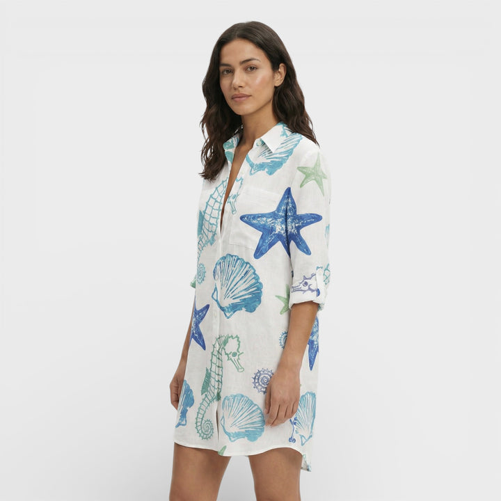 Vestido Camisero Largo Mujer Botones