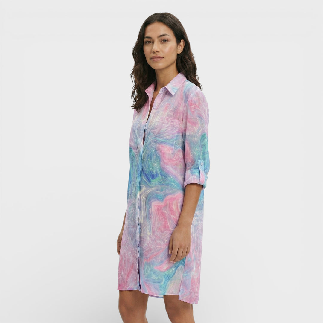 Vestido Camisero Largo Mujer Botones