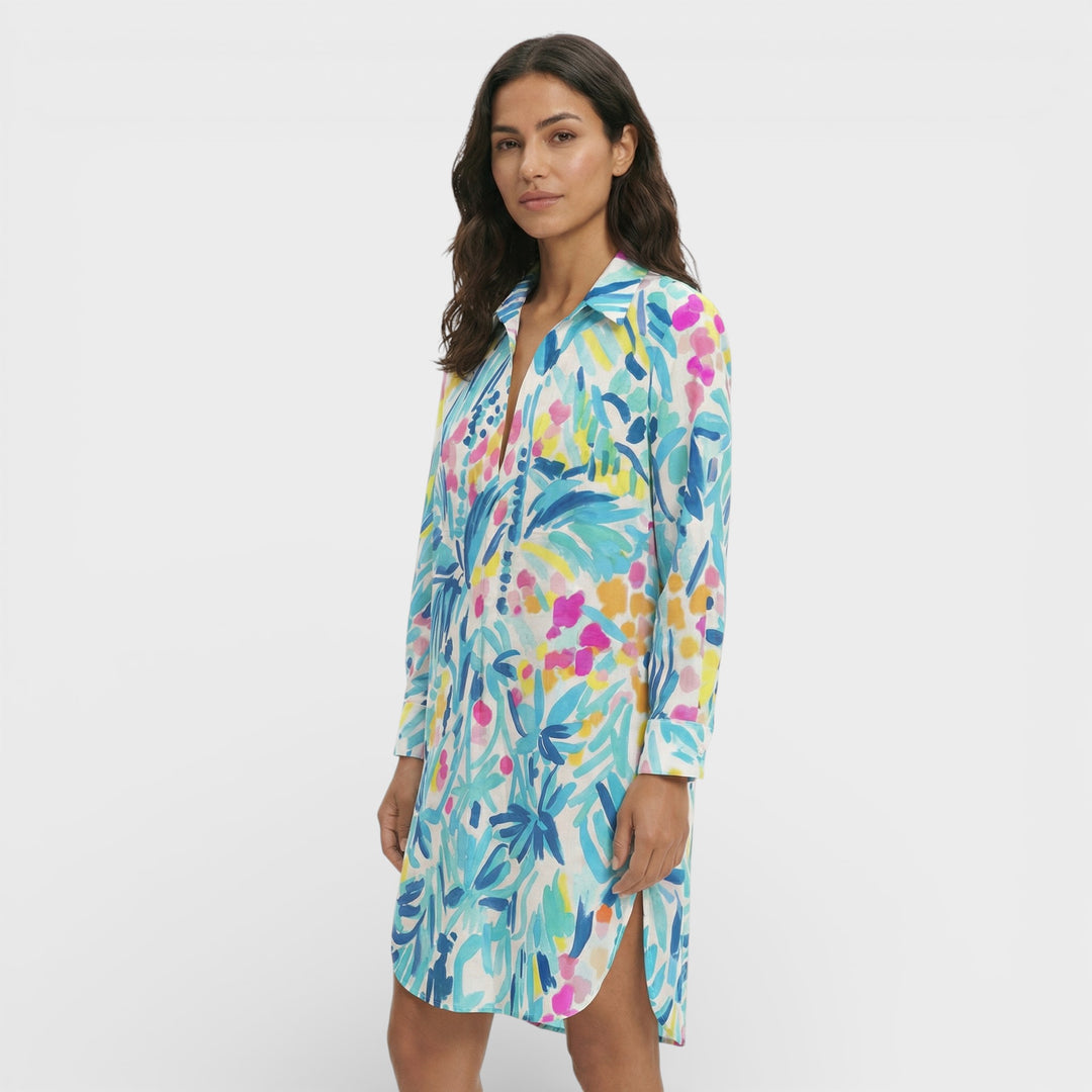 Vestido Camisero Largo Mujer Botones