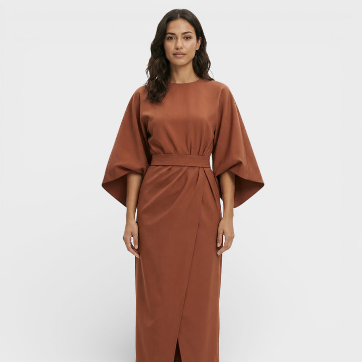 Vestido Elegante Mangas Farol