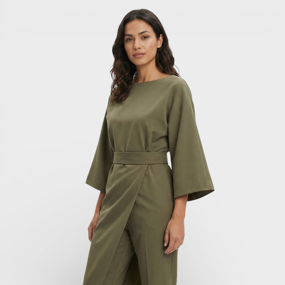 Vestido Elegante Mangas Farol