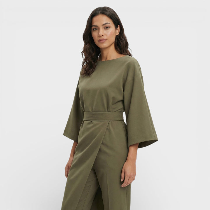 Vestido Elegante Mangas Farol