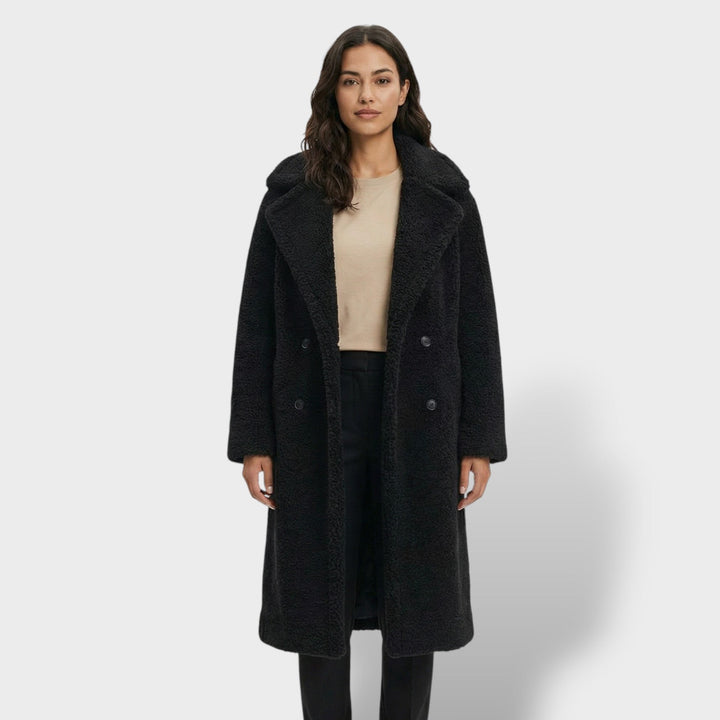 Abrigo Teddy Largo Doble Botonadura