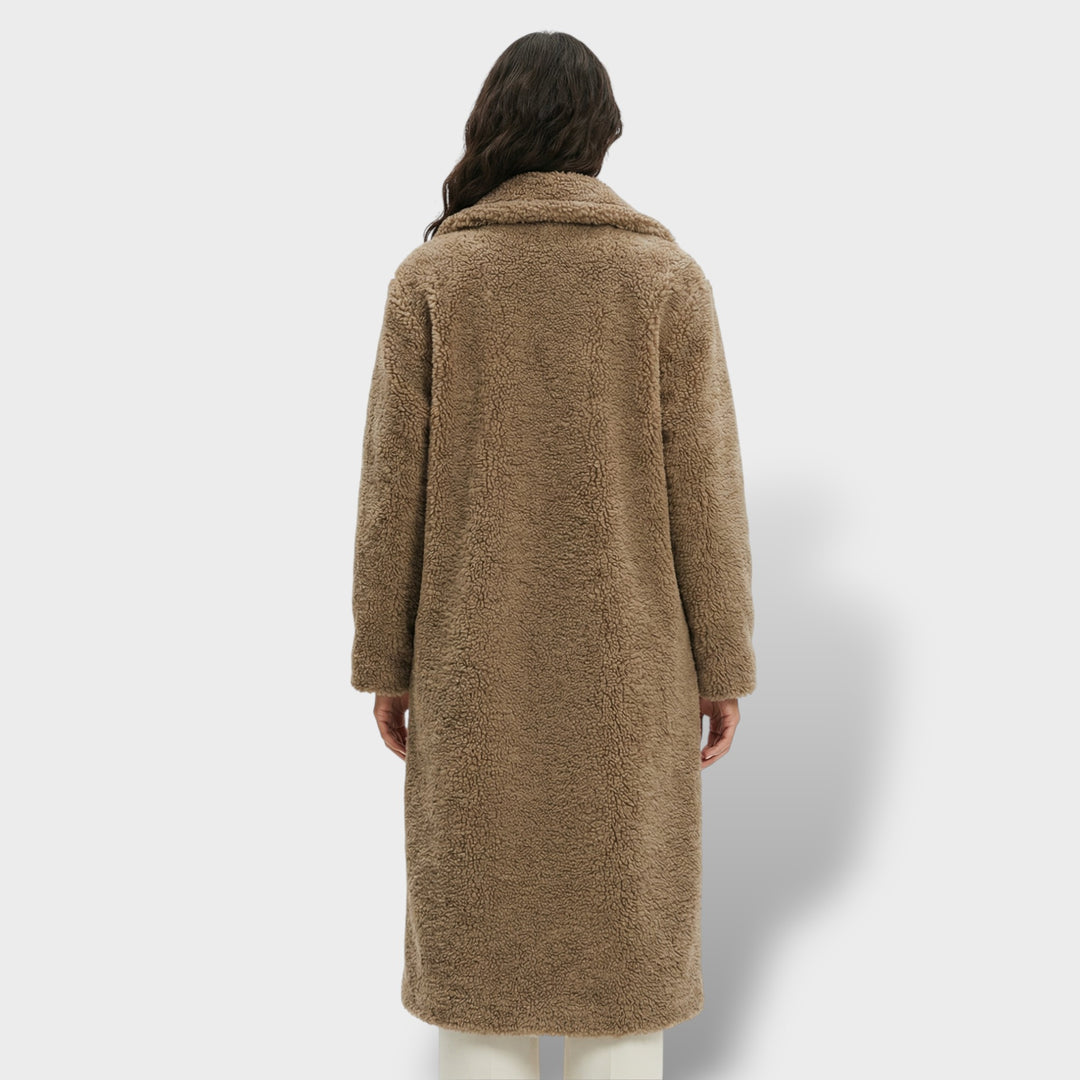 Abrigo Teddy Largo Doble Botonadura