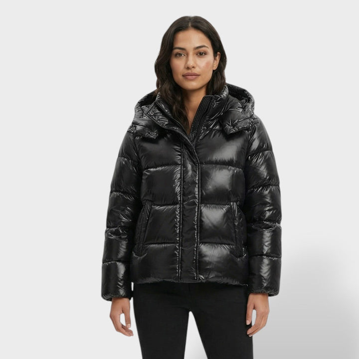 Chaqueta Cruzada con Capucha Mujer