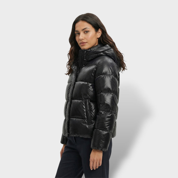 Chaqueta Cruzada con Capucha Mujer