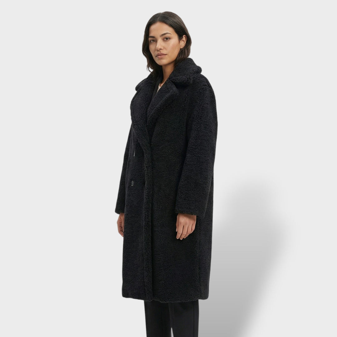 Abrigo Teddy Largo Doble Botonadura