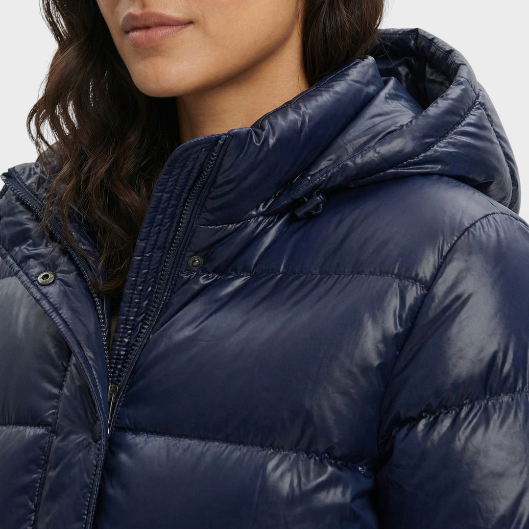 Chaqueta Cruzada con Capucha Mujer