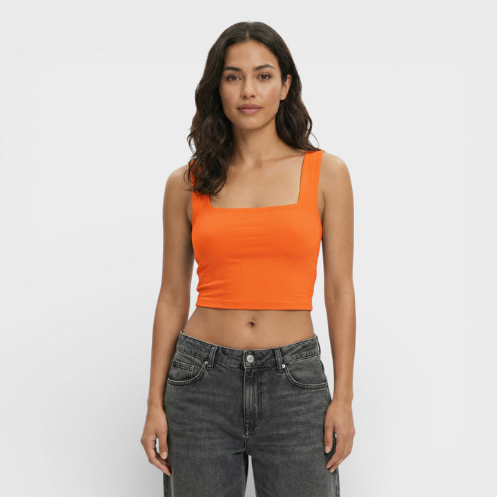 Top Corto Cuello Cuadrado Mujer