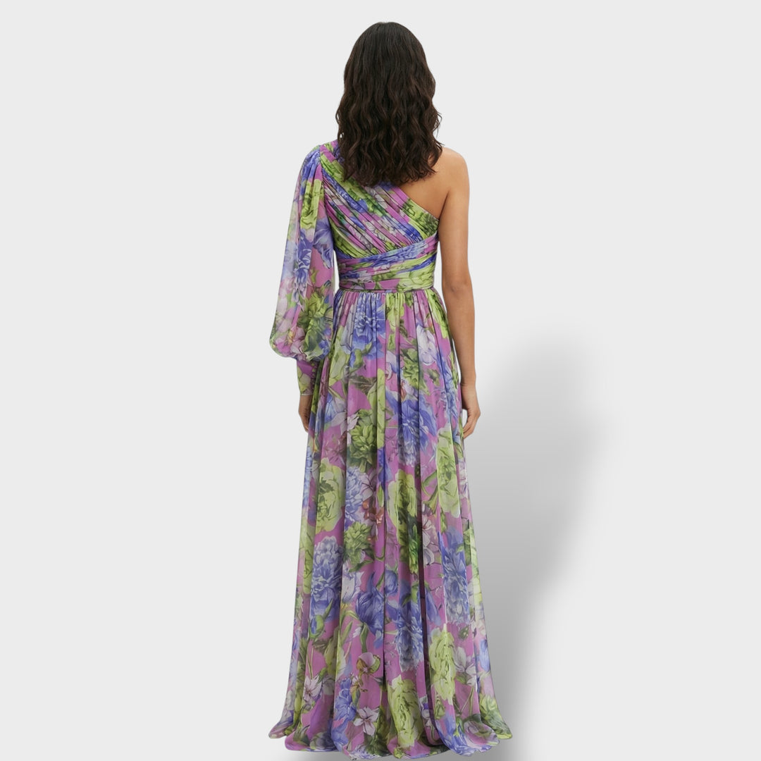 Vestido Asimétrico Floral Elegante Mujer