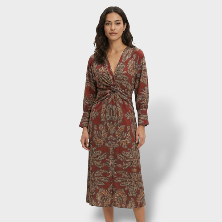 Vestido Midi Floral Elegante Mujer