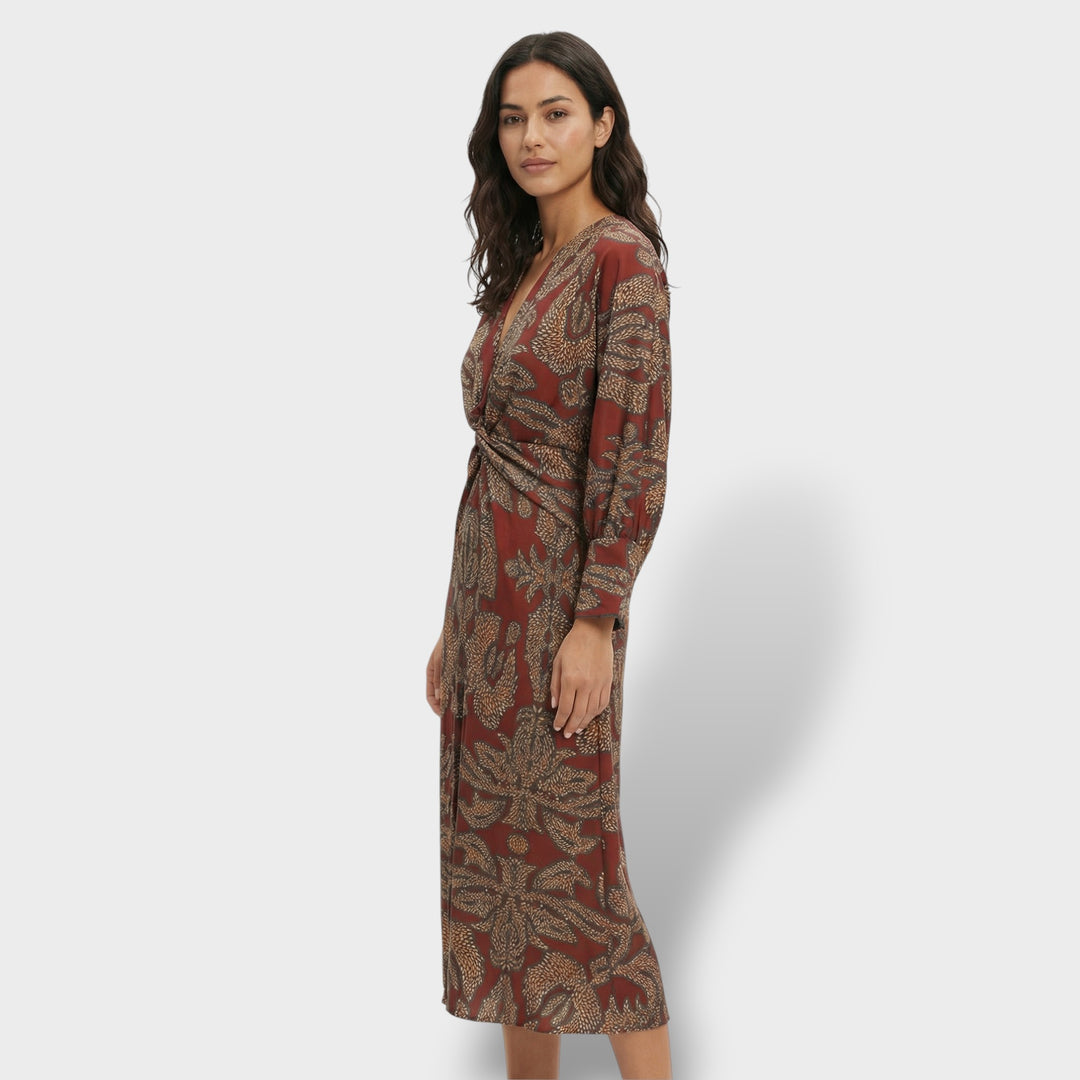 Vestido Midi Floral Elegante Mujer