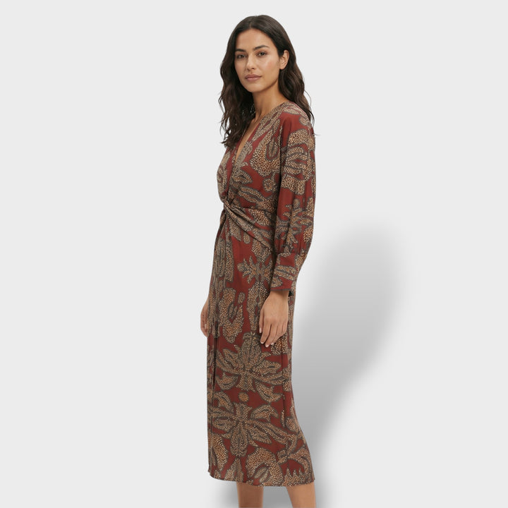 Vestido Midi Floral Elegante Mujer