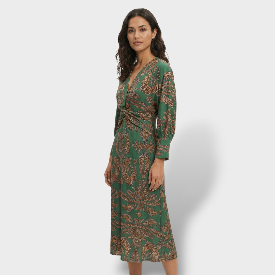 Vestido Midi Floral Elegante Mujer