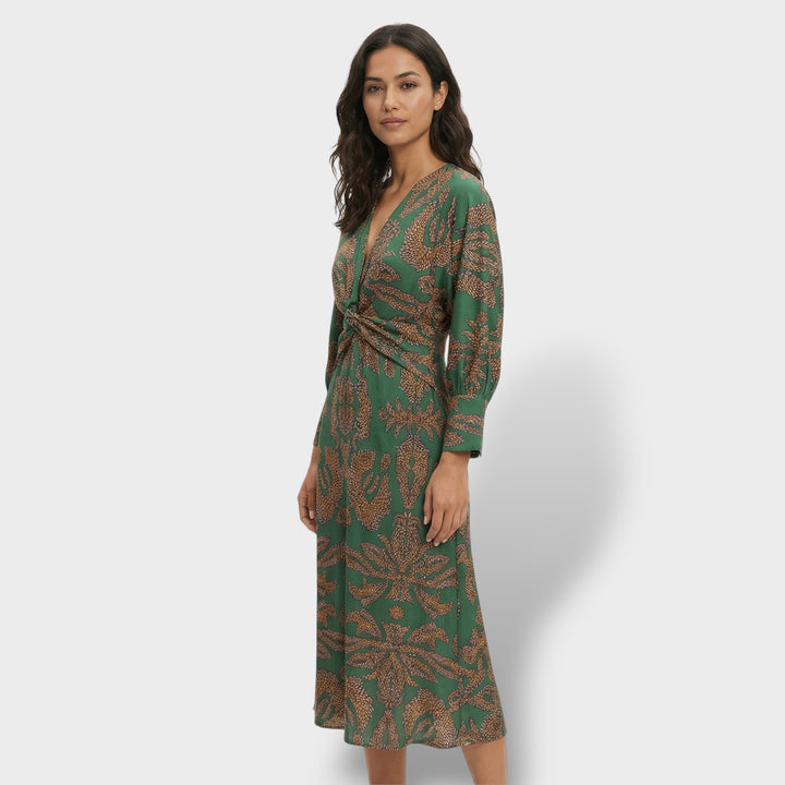 Vestido Midi Floral Elegante Mujer