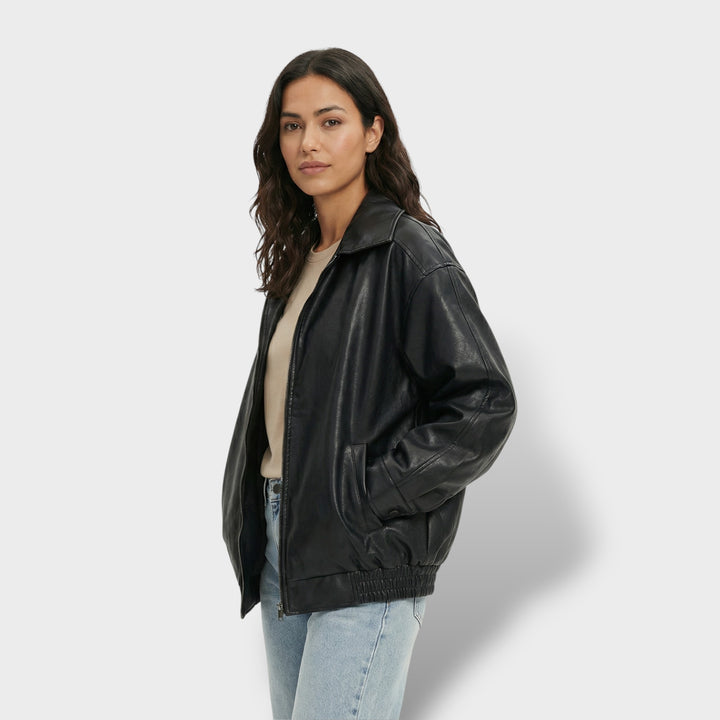 Chaqueta Oversize Efecto Piel Mujer