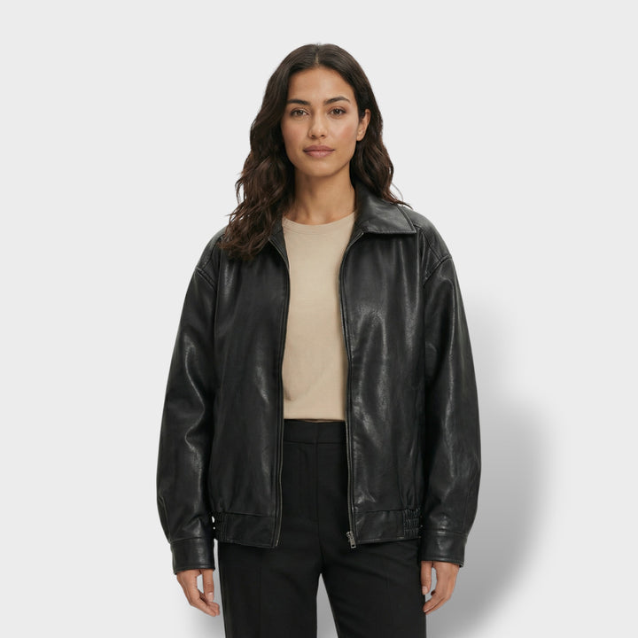 Chaqueta Oversize Efecto Piel Mujer