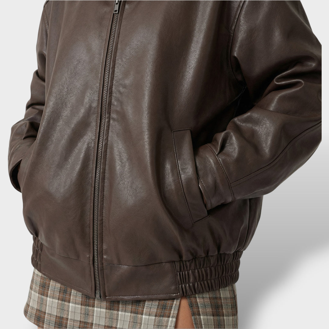 Chaqueta Oversize Efecto Piel Mujer