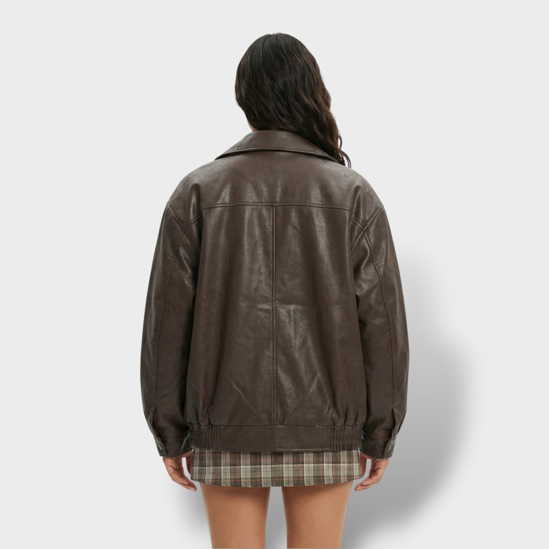 Chaqueta Oversize Efecto Piel Mujer