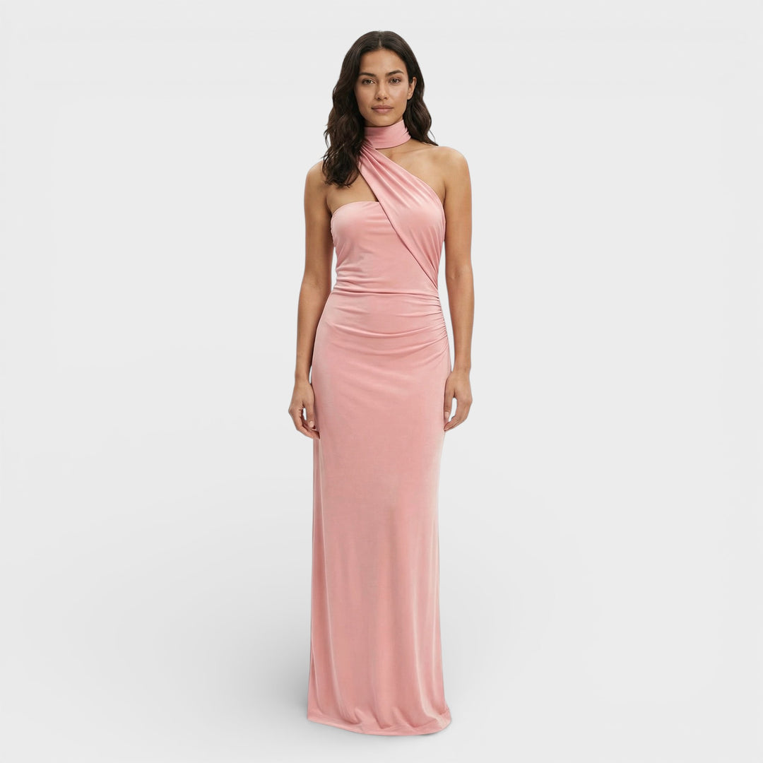 Vestido Maxi Halter Espalda Descubierta